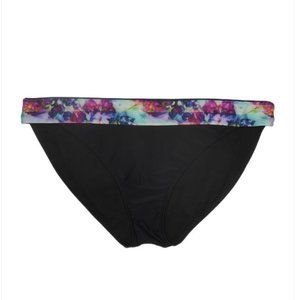 Athleta Swimsuit Bikini Bottoms - Black Colorful Tie Dye - Purple, Blue, Green